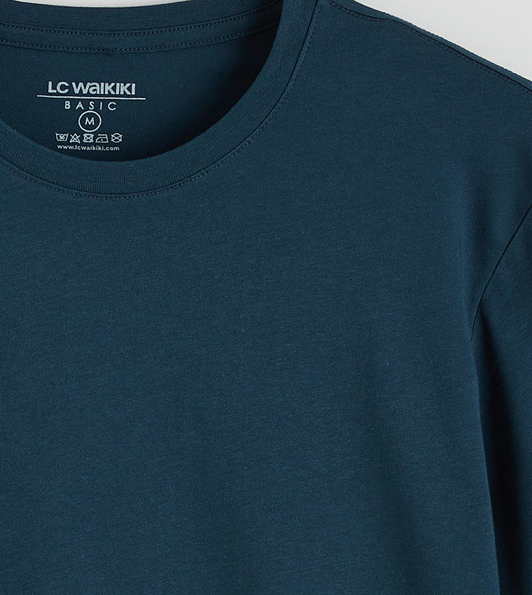 تيشيرت رجالي كاجوال سادة كم قصير 