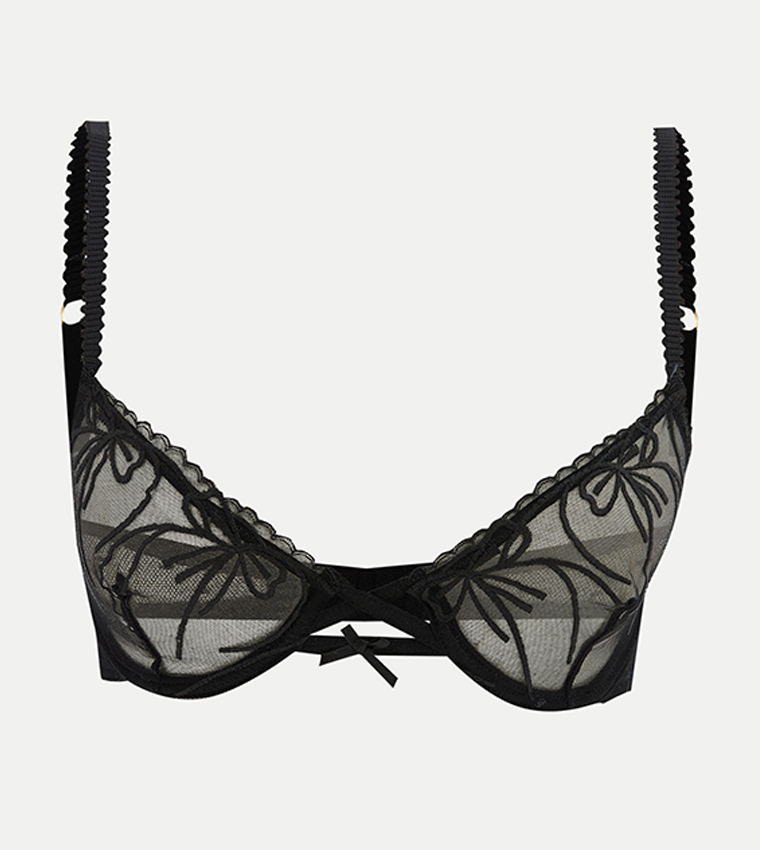 Embroidered Underwired Non-Padded Bra