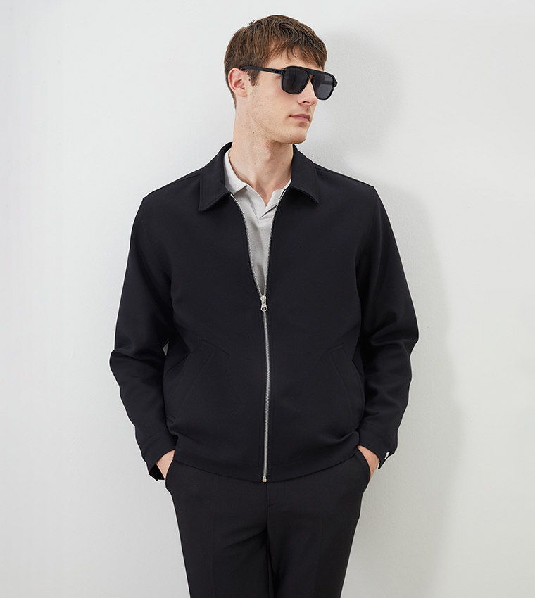 Solid Long Sleeves Trench Jacket