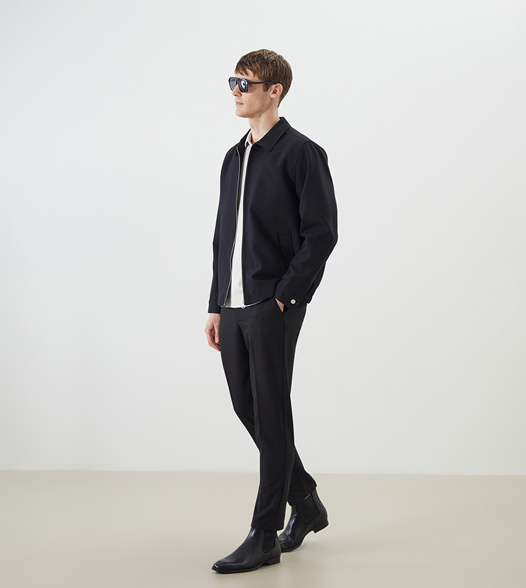 Solid Long Sleeves Trench Jacket