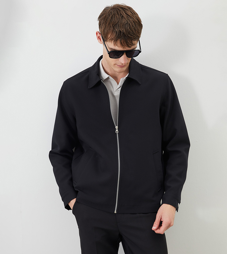 Solid Long Sleeves Trench Jacket