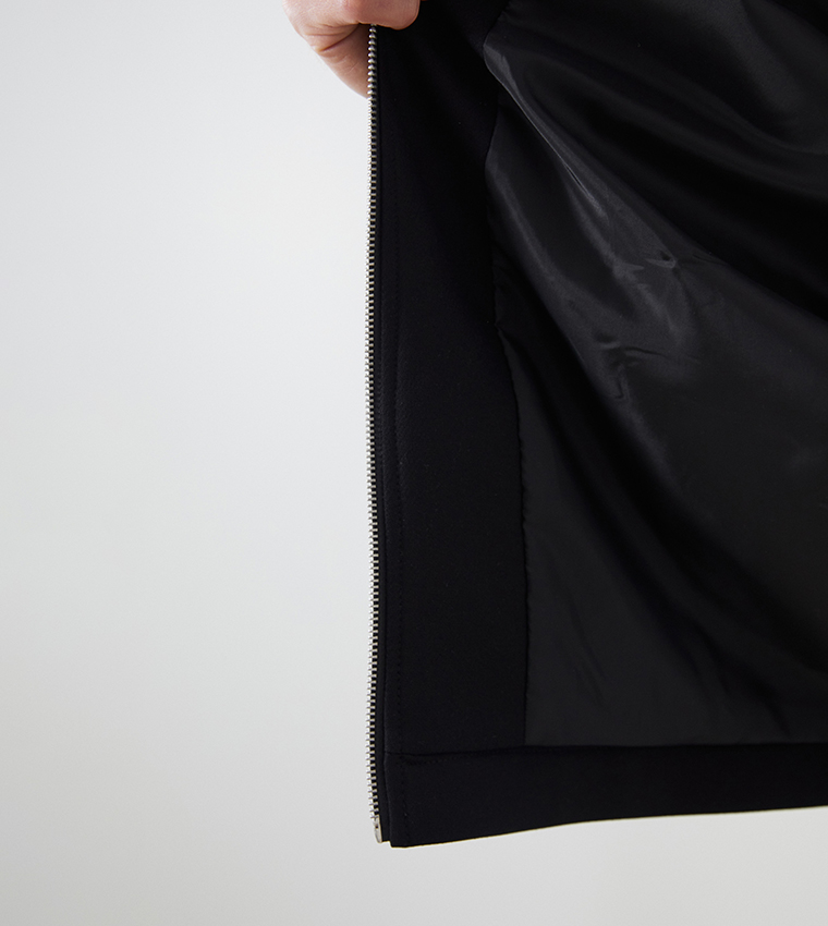 Solid Long Sleeves Trench Jacket