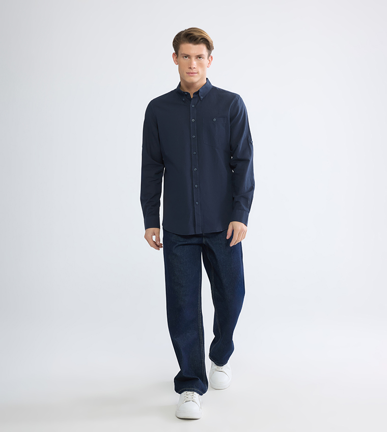 Long Sleeves Regular Fit Linen Blend Shirt