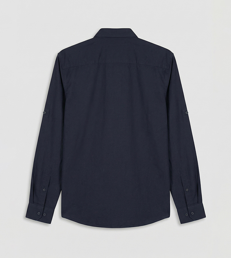 Long Sleeves Regular Fit Linen Blend Shirt