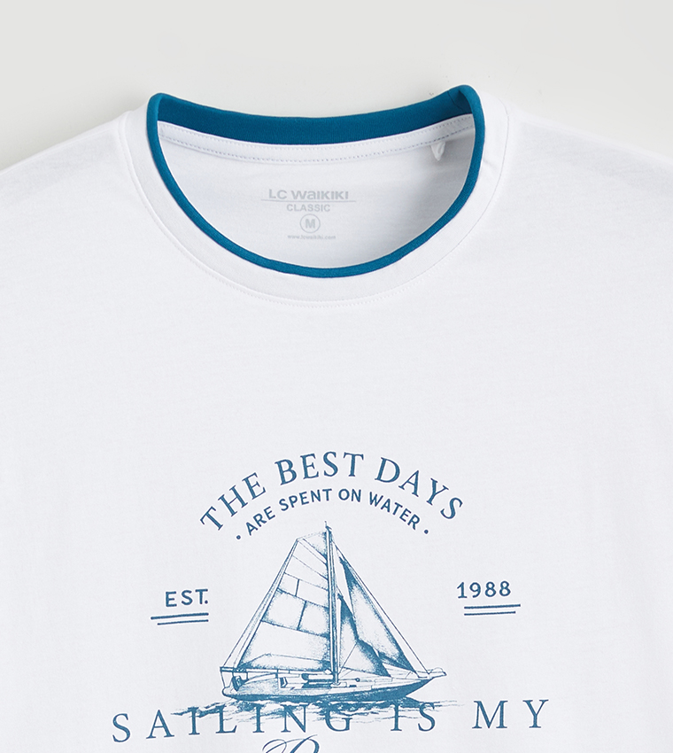 تيشيرت كاجوال كم قصير وطبعة