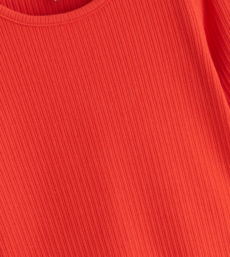 Ribbed Long Sleeves Top