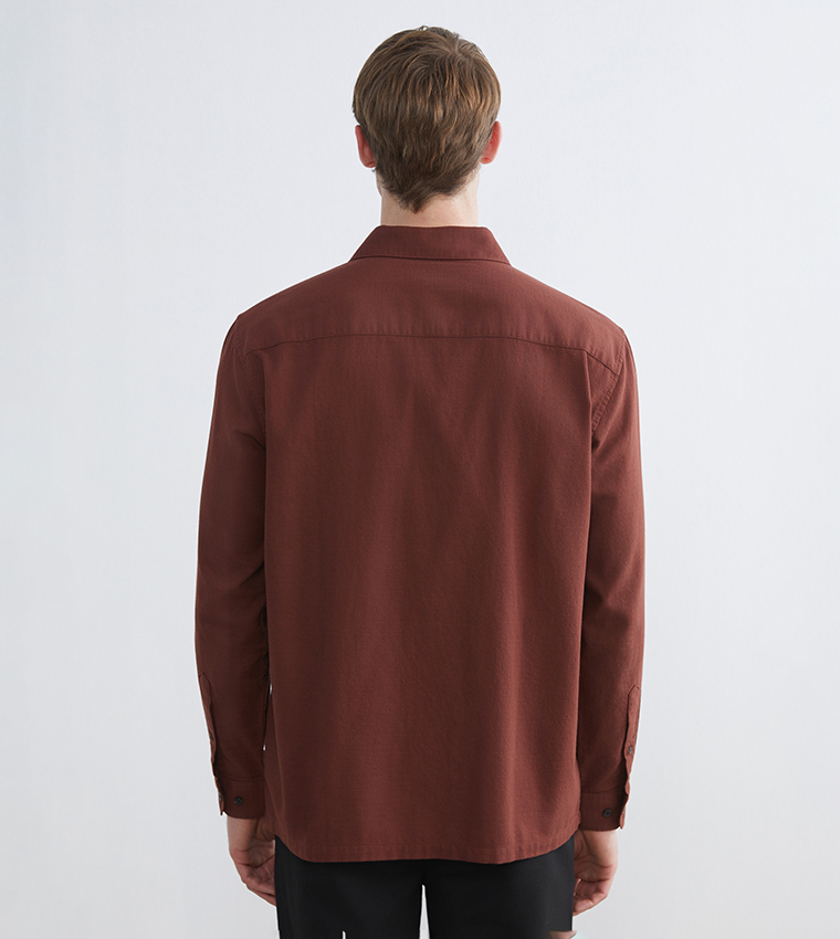 Textured Long Sleeves Dobby Shirt