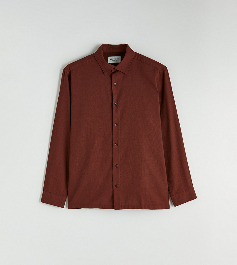 Textured Long Sleeves Dobby Shirt