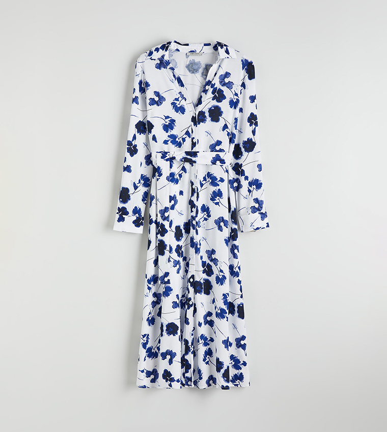 Floral Printed Woven Shirt Dress