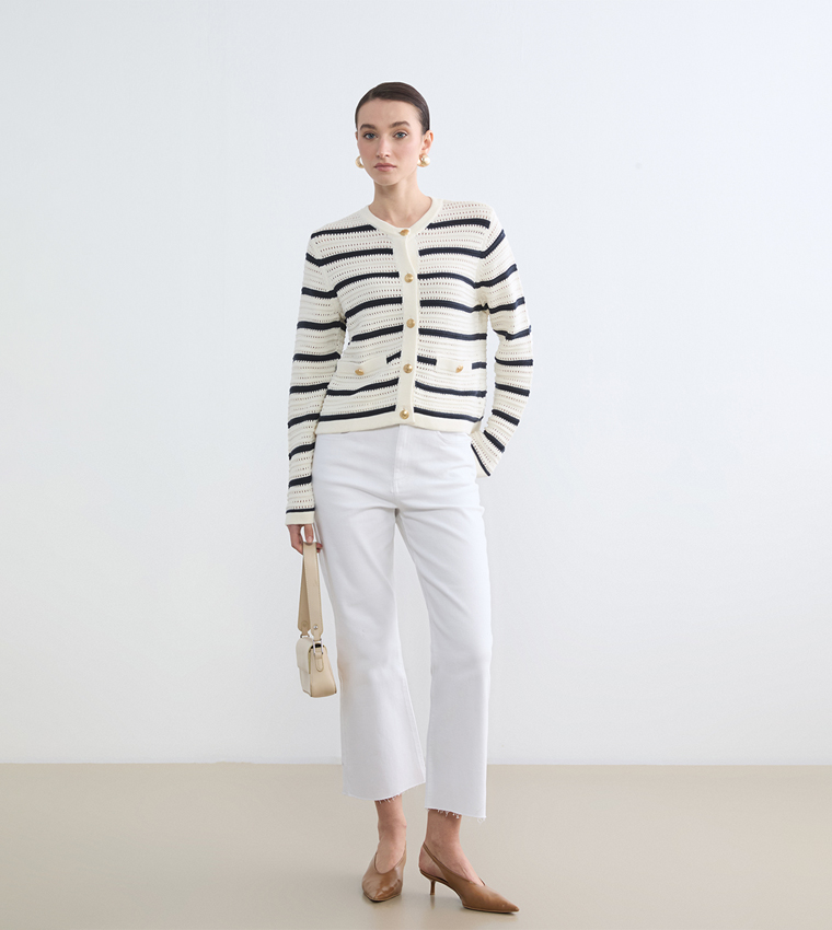 Striped Long Sleeves Cardigan