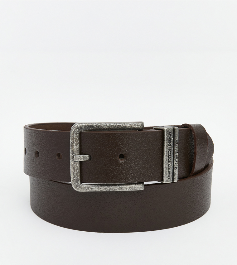 Genuine Leather Buckle Closure Belt