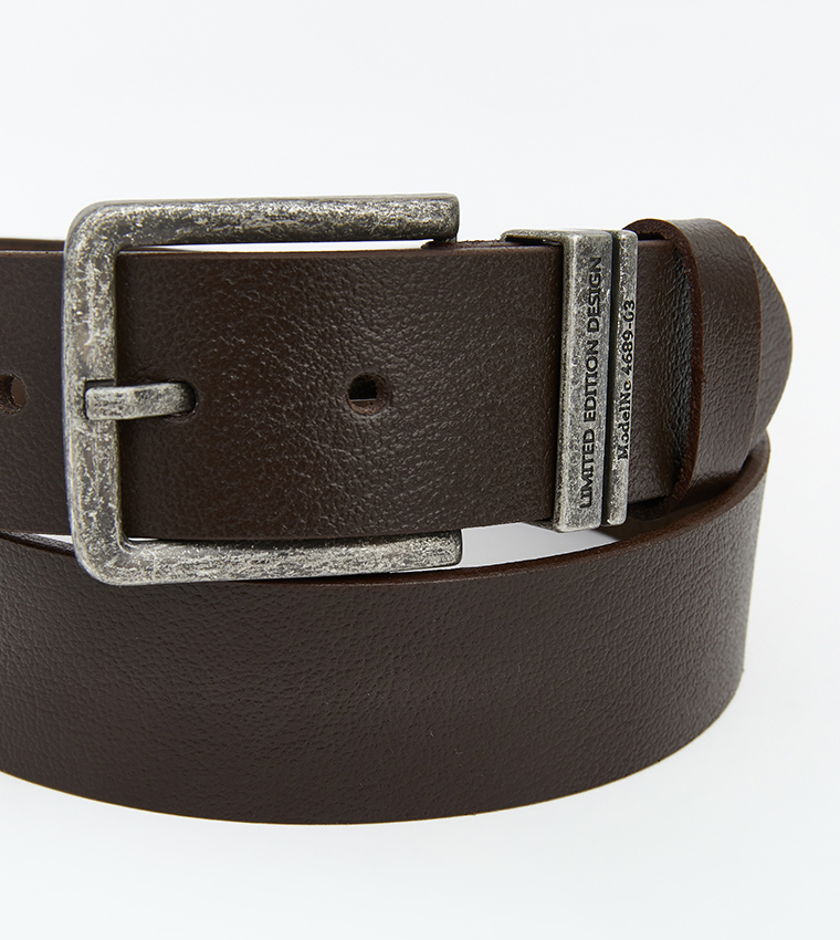 Genuine Leather Buckle Closure Belt