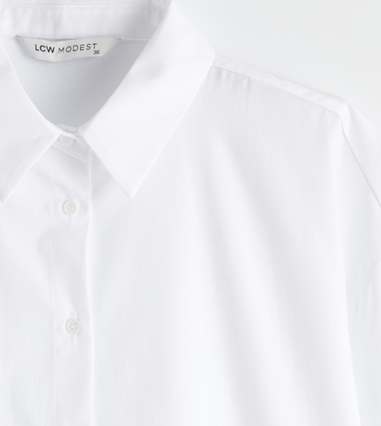 قميص سادة كم طويل 