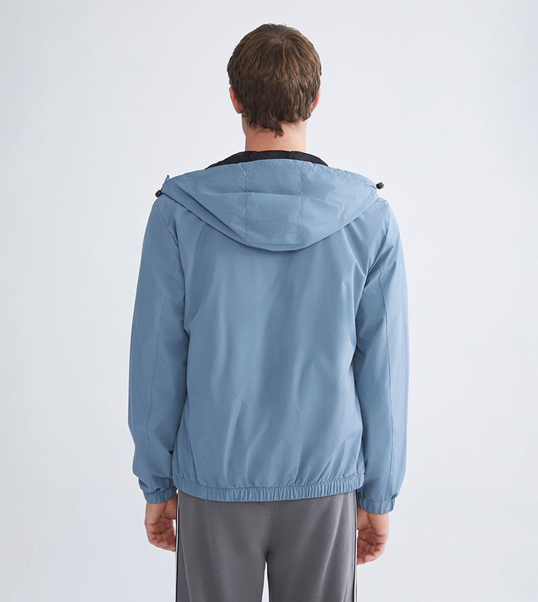 Solid Regular Fit Hooded Raincoat