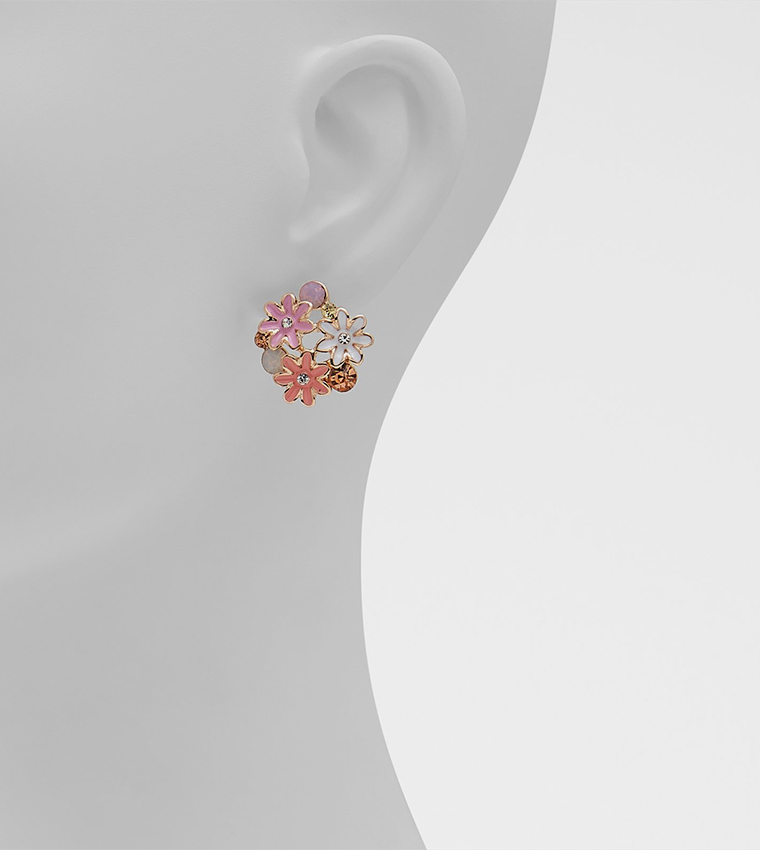 LAFLORIE Floral Stud Earrings