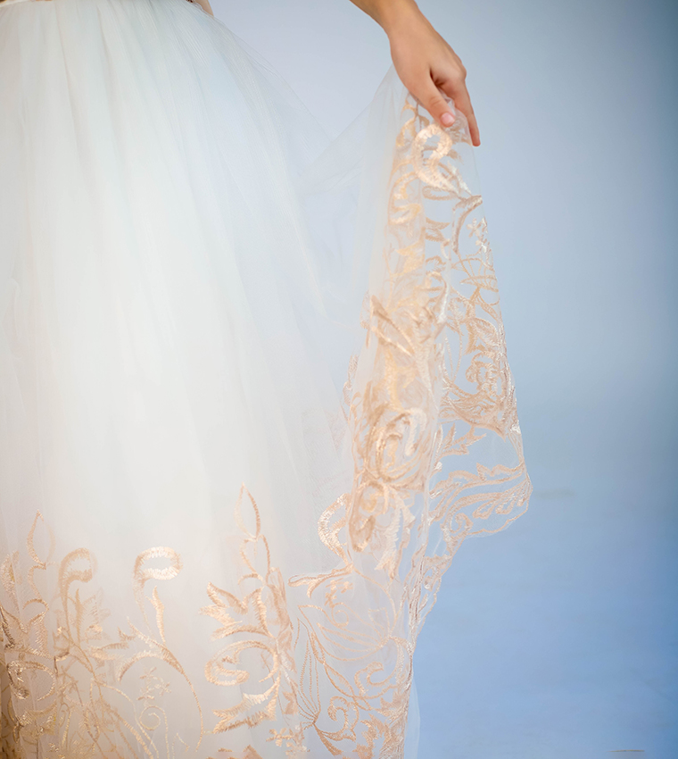 Lace Applique Ball Gown