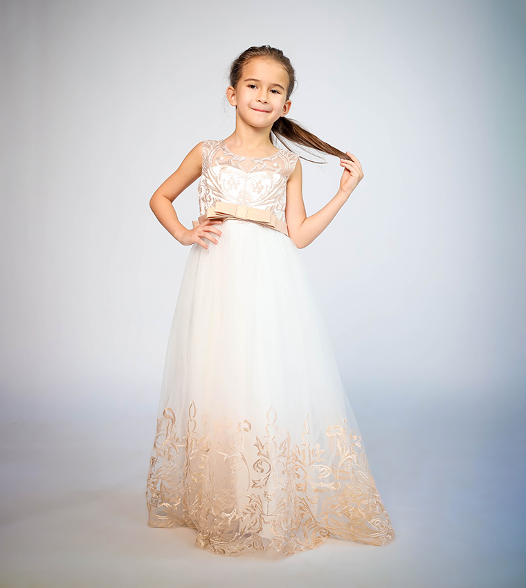 Lace Applique Ball Gown