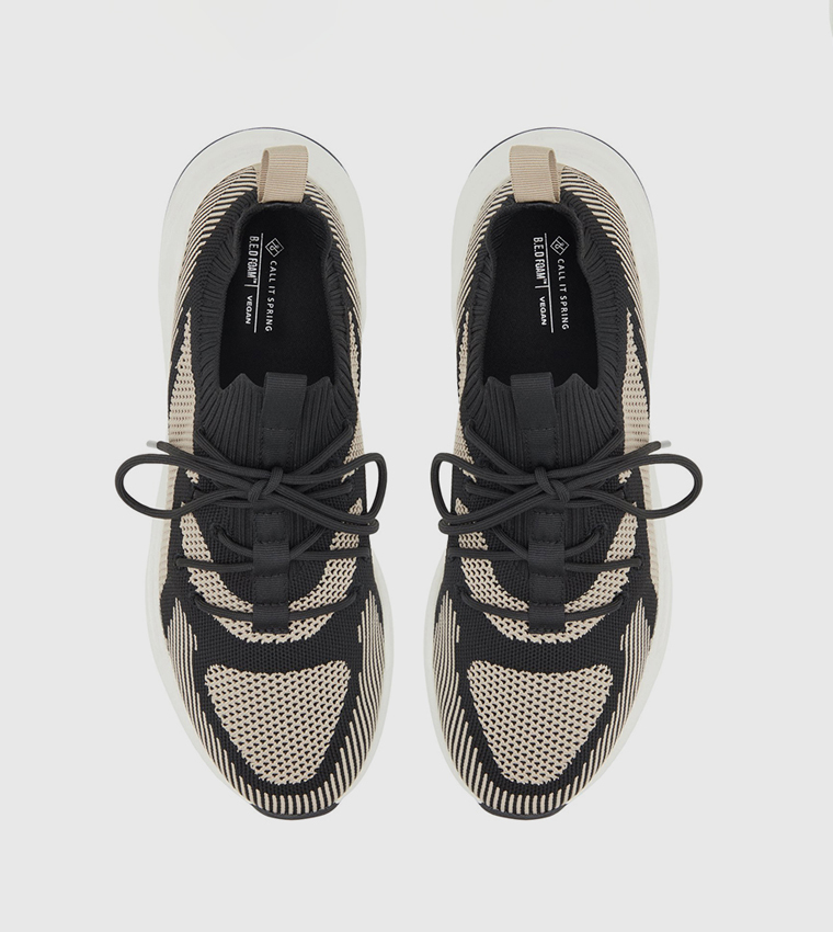 LANCER Knitted Lace Up Sneakers
