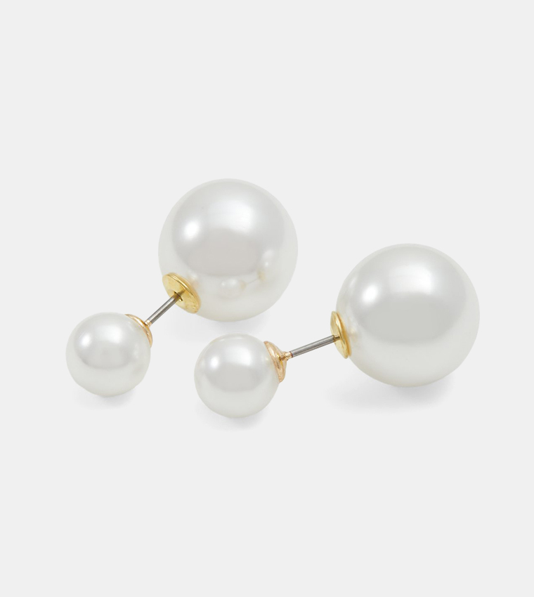 LAPERRLE Pearl Embellished Stud Earrings