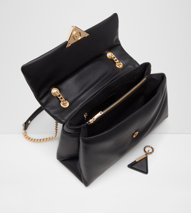 Solid Chain Strap Crossbody Bag