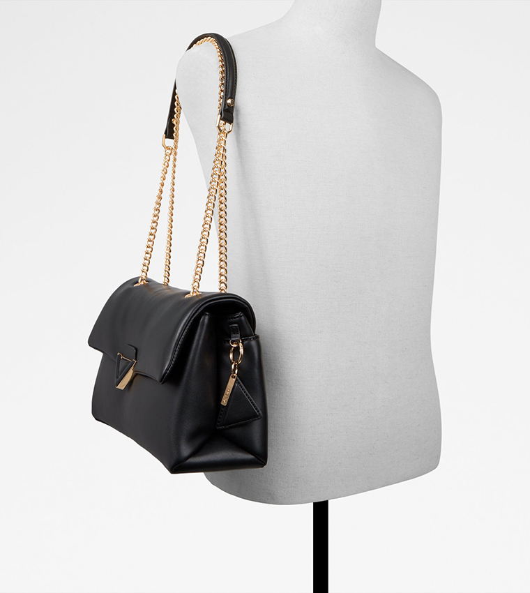 Solid Chain Strap Crossbody Bag