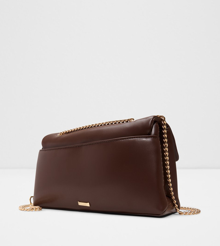 Solid Chain Strap Crossbody Bag