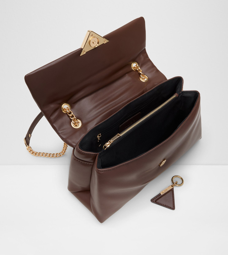 Solid Chain Strap Crossbody Bag