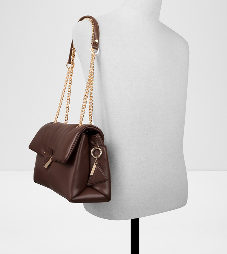 Solid Chain Strap Crossbody Bag