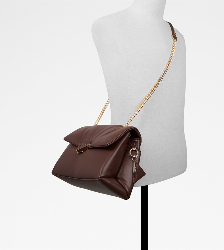 Solid Chain Strap Crossbody Bag