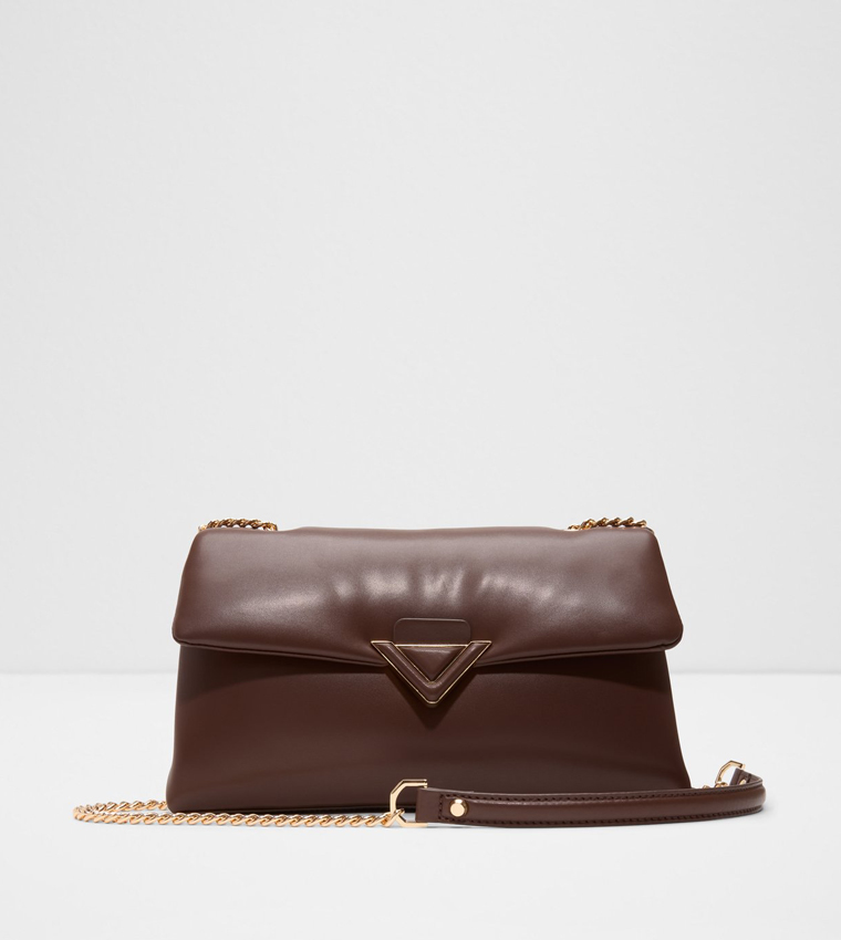Solid Chain Strap Crossbody Bag