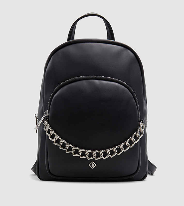 Black backpack cheap with chain