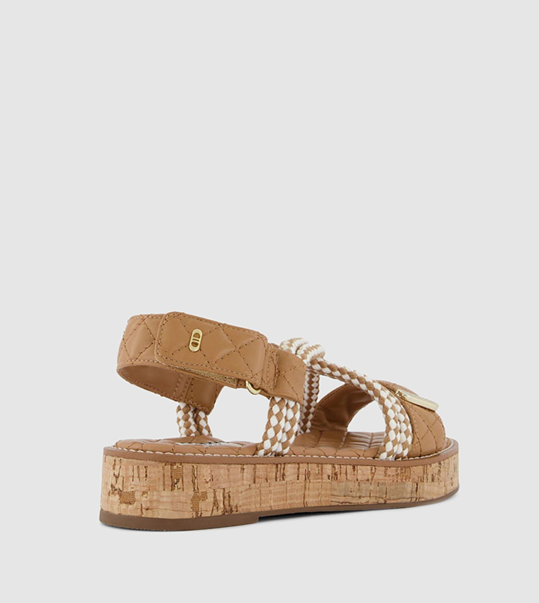 Buy Dune London Latina Rope Flatform Flat Sandal In Brown | 6thStreet ...
