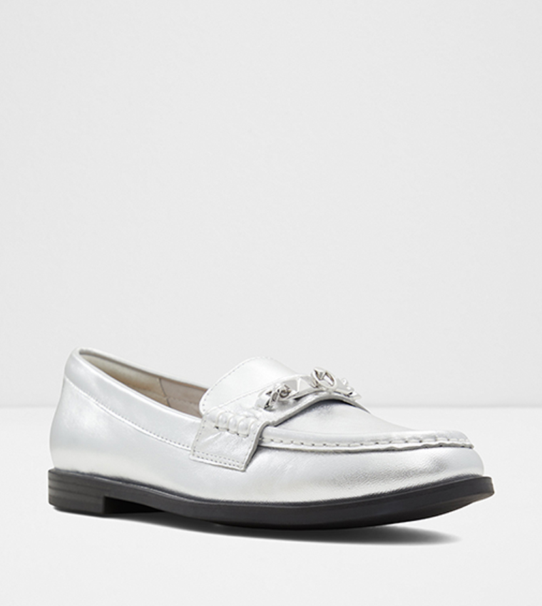 Aldo silver loafers on sale