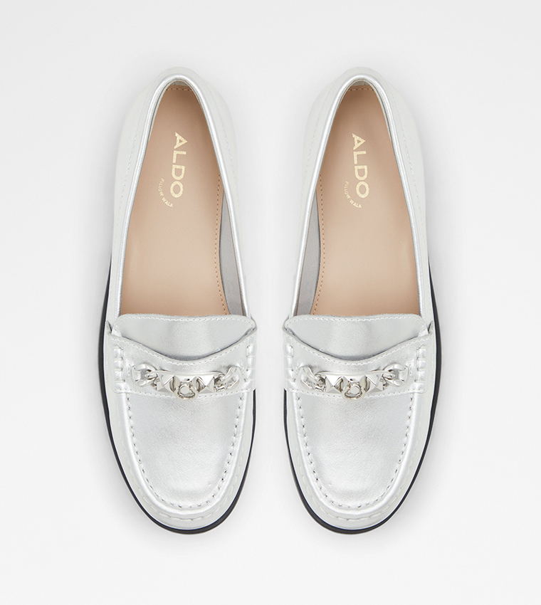 Aldo silver loafers clearance
