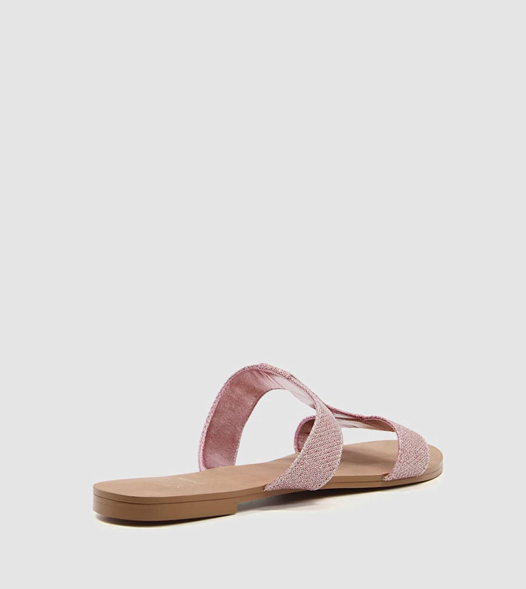 Buy Dune London Peep Toe Flat Sandals In Pink | 6thStreet Saudi Arabia