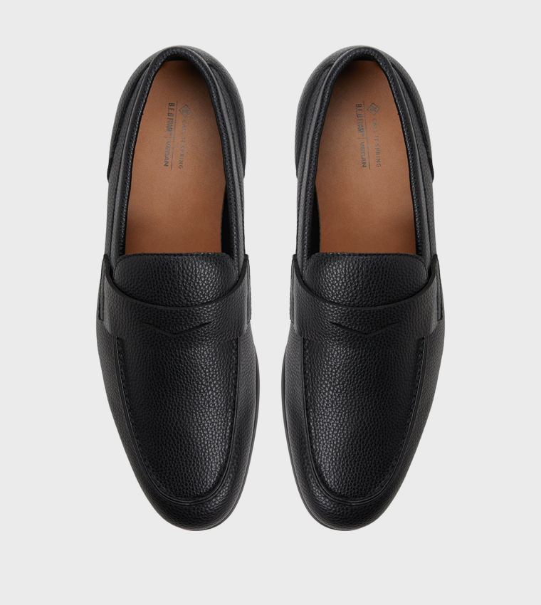 LAVENZA Textured Slip-On Formal Shoes