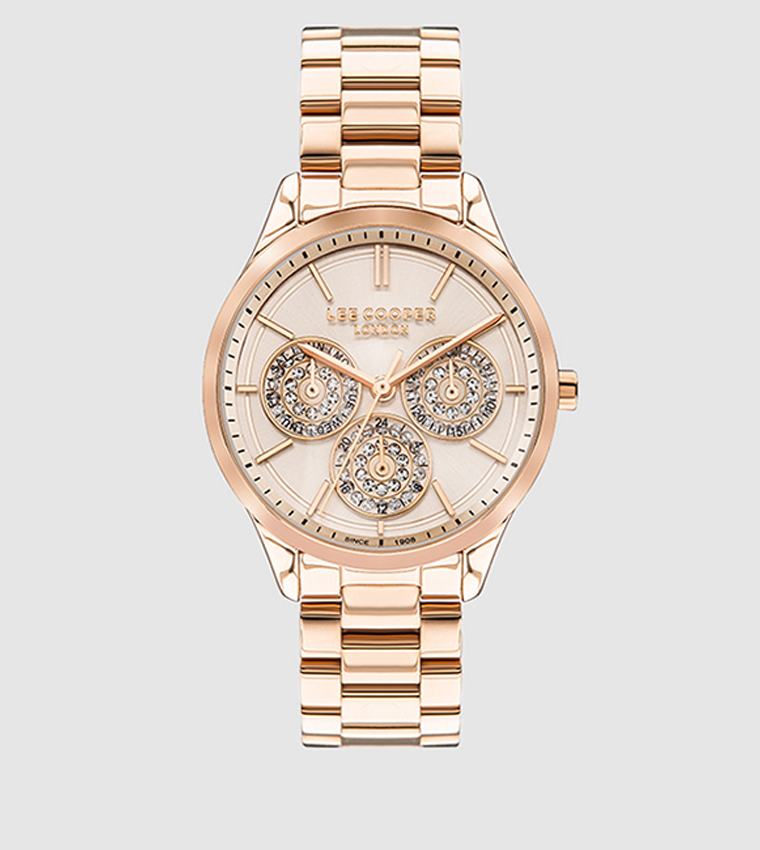 Lee cooper outlet rose gold watch