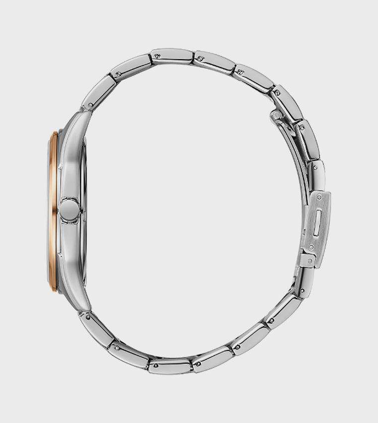 Silver Dial Metal Strap Analog Watch