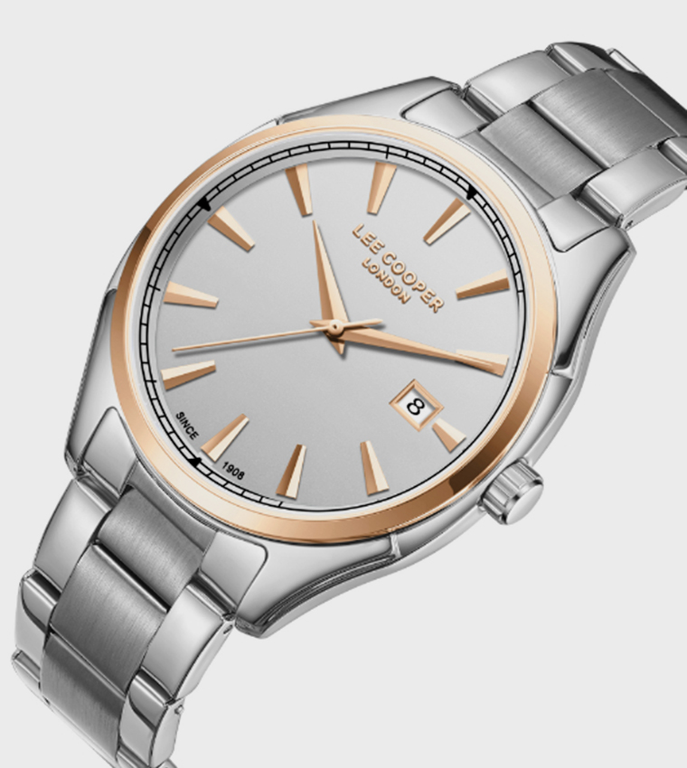 Silver Dial Metal Strap Analog Watch