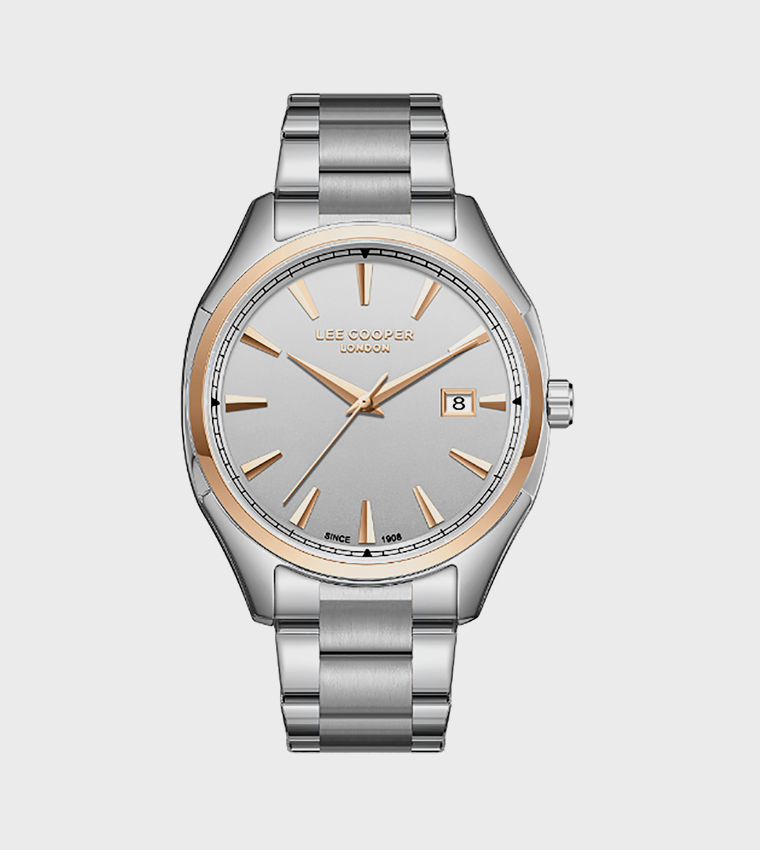 Silver Dial Metal Strap Analog Watch