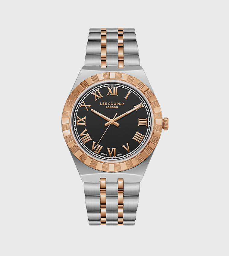 Black Dial Metal Strap Analog Watch
