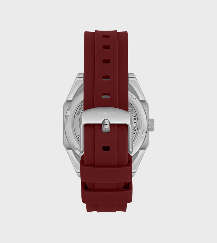 Black Dial Silicone Strap Multifunction Watch