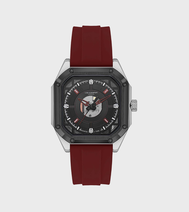 Black Dial Silicone Strap Multifunction Watch