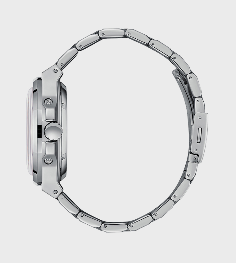 White Dial Metal Strap Automatic Watch