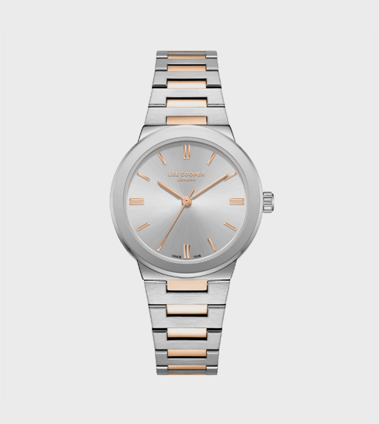 Silver Dial Analog Watch with Metal Strap