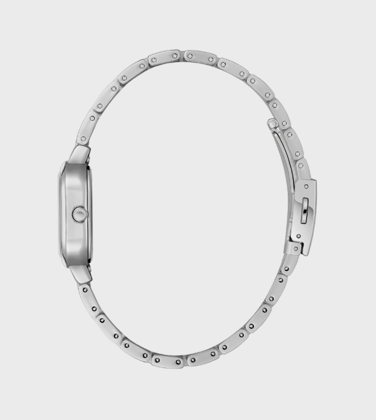 Blue Dial Analog Watch with Metal Strap