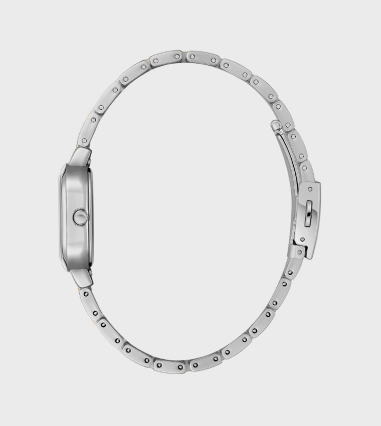 Grey Dial Analog Watch with Metal Strap