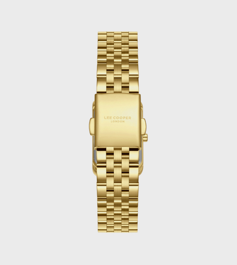 White Dial Analog Watch with Metal Strap