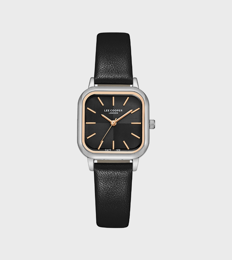 Black Square Dial Analog Watch