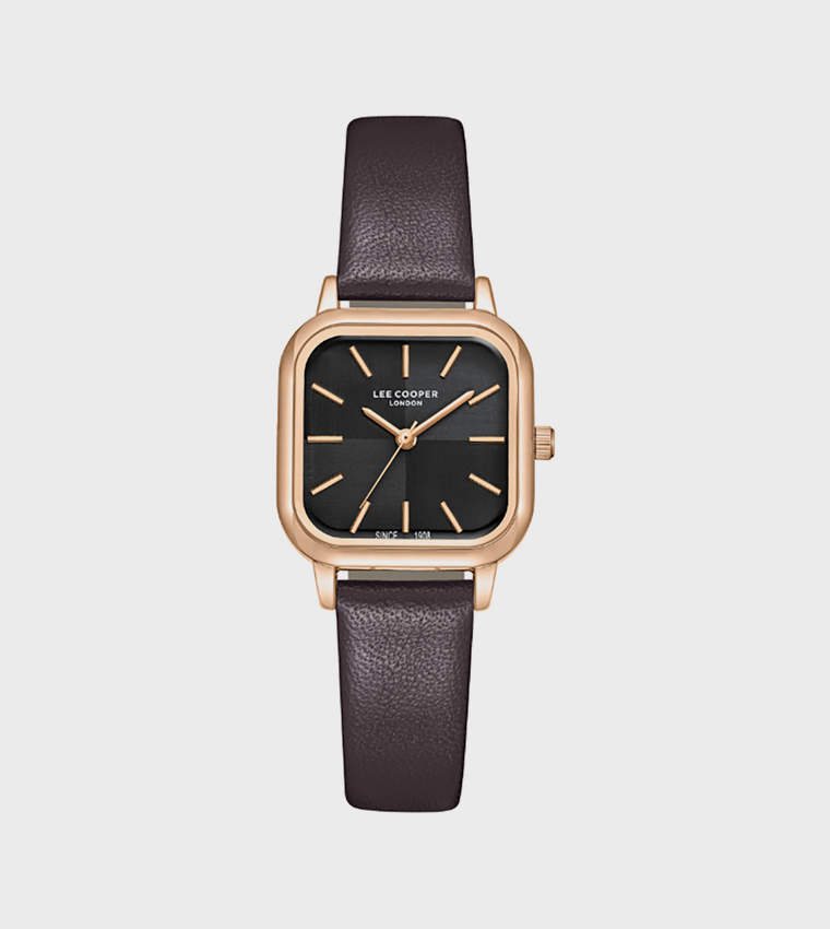 Black Square Dial Analog Watch